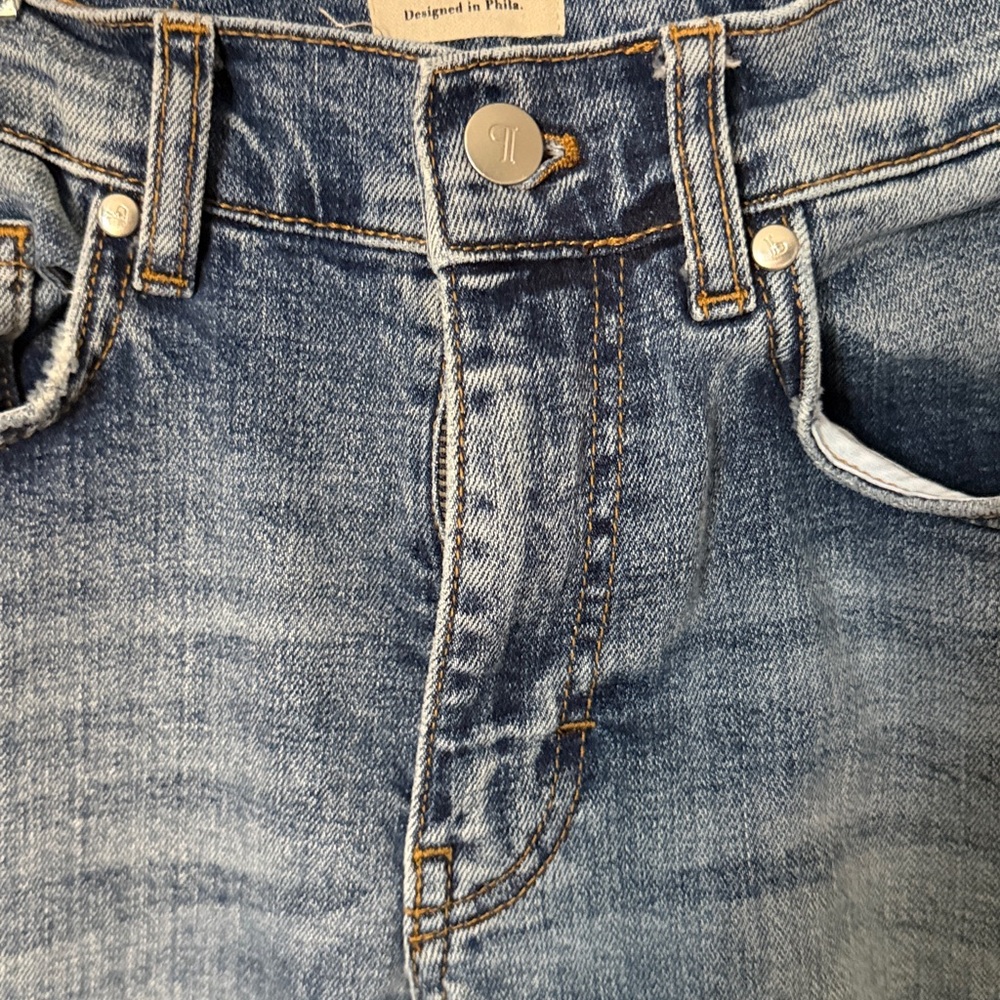 Pilcro Two-Tone Blue Flare Jeans - Picture 4 of 6